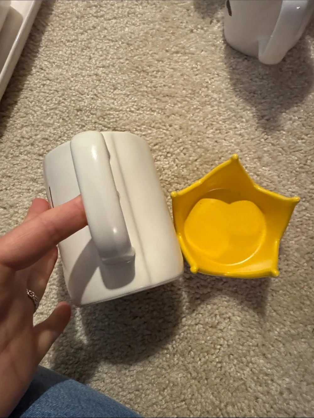 Rae Dunn QUEEN Bee Ceramic Mug with Yellow Crown Lid
